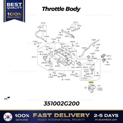 Genuine Throttle Body 351002G200 for Hyundai Sonata Kia Forte