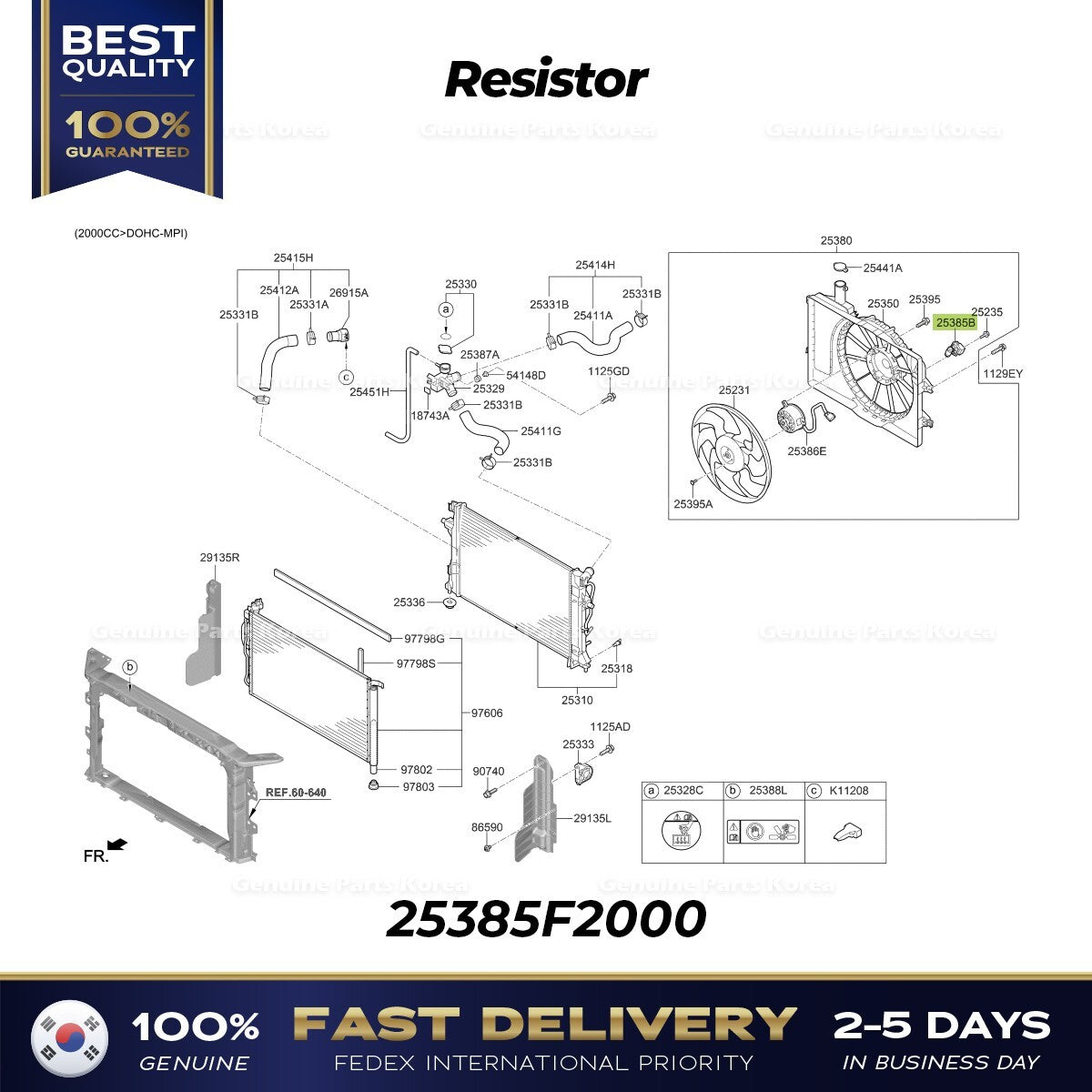 Genuine Resistor 25385F2000 for Hyundai Elantra Sonata
