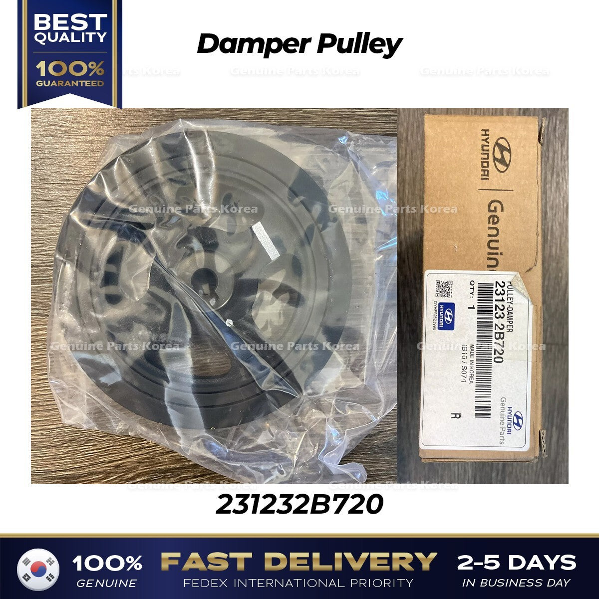 Genuine Damper Pulley 231232B720 for Hyundai Kia