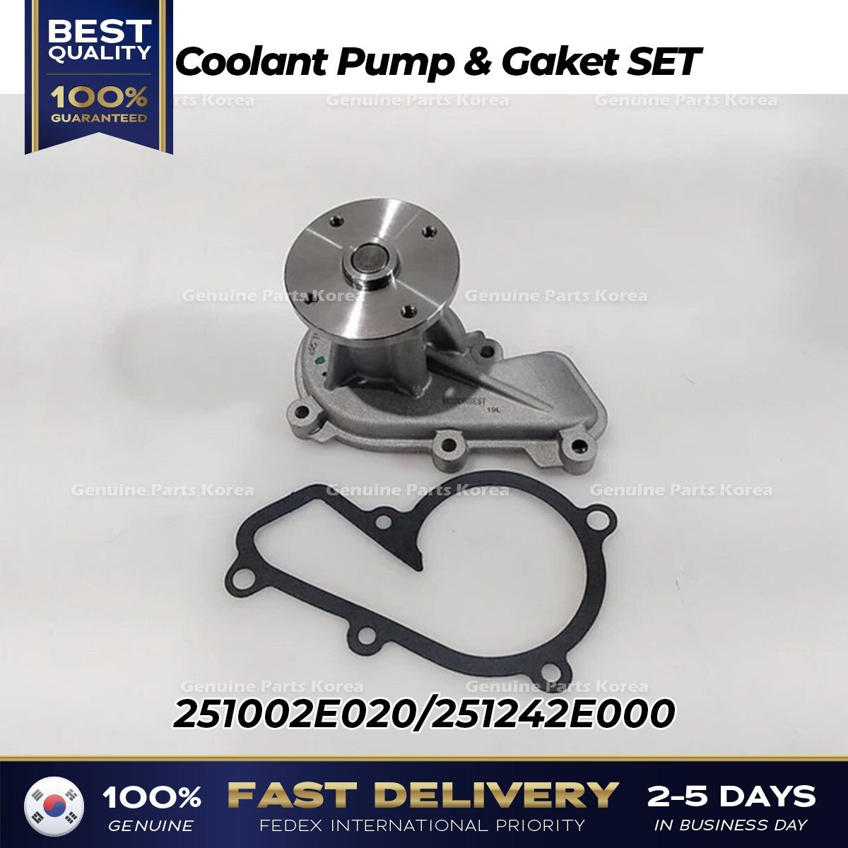 Genuine Coolant Pump & Gaket SET 251002E020 for Hyundai Kia