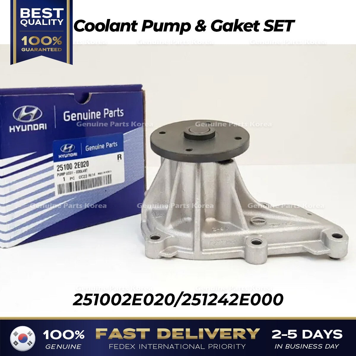 Genuine Coolant Pump & Gaket SET 251002E020 for Hyundai Kia