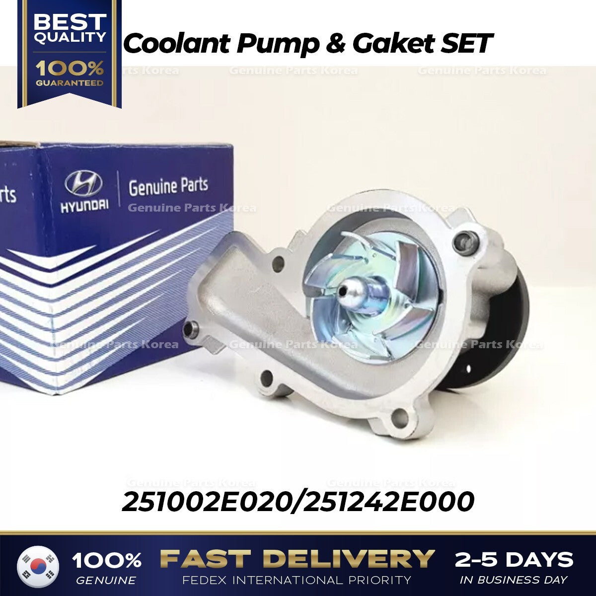 Genuine Coolant Pump & Gaket SET 251002E020 for Hyundai Kia