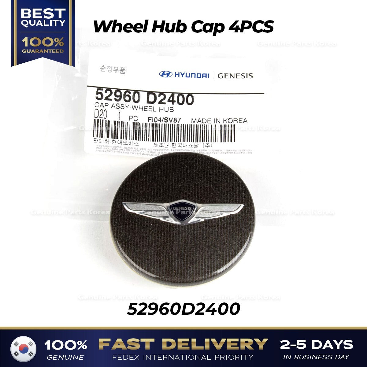 Genuine Wheel Hub Cap 4PCS 52960D2400 for Hyundai Genesis