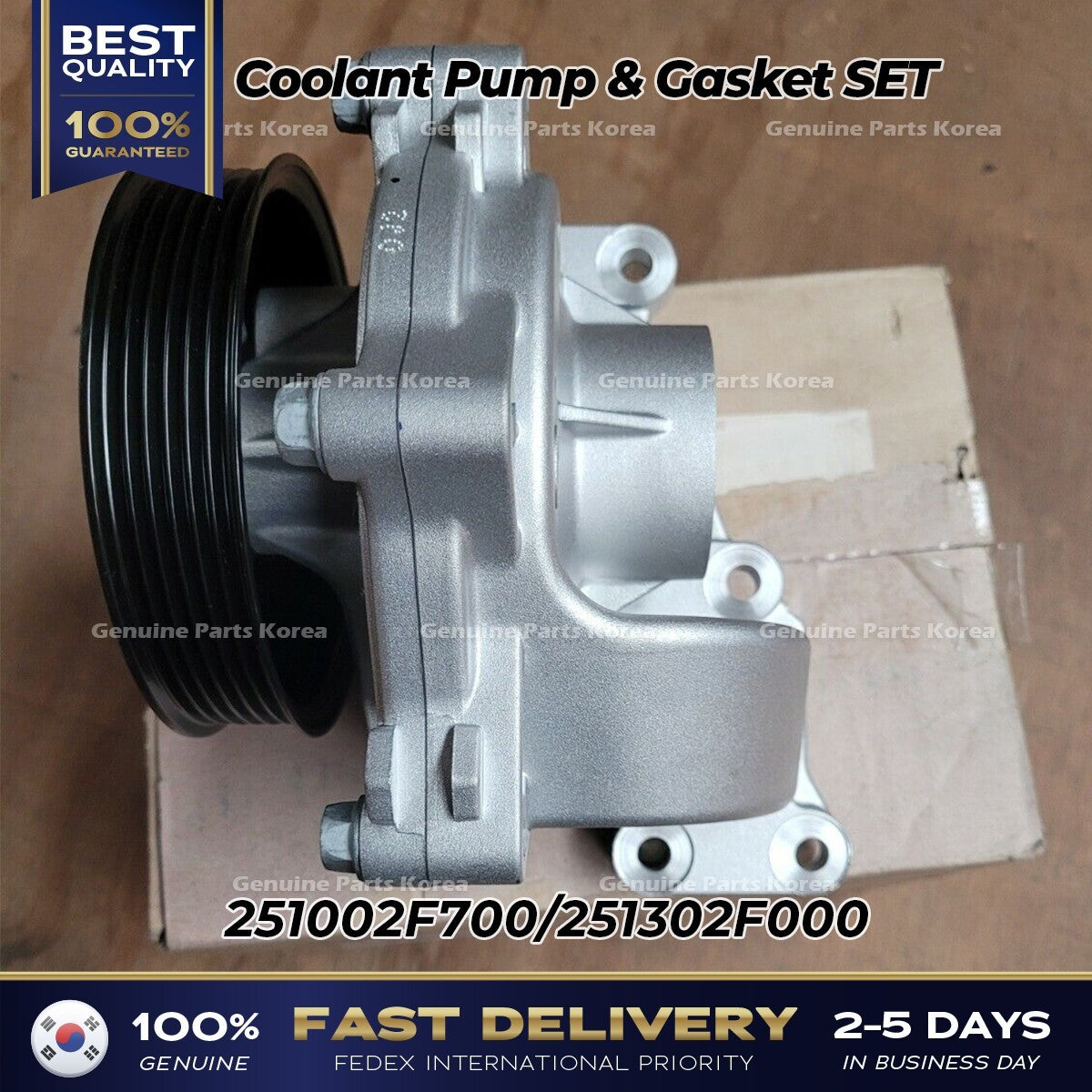 Genuine Coolant Pump & Gasket SET 251002F700 for Hyundai Santa Fe Tuscon
