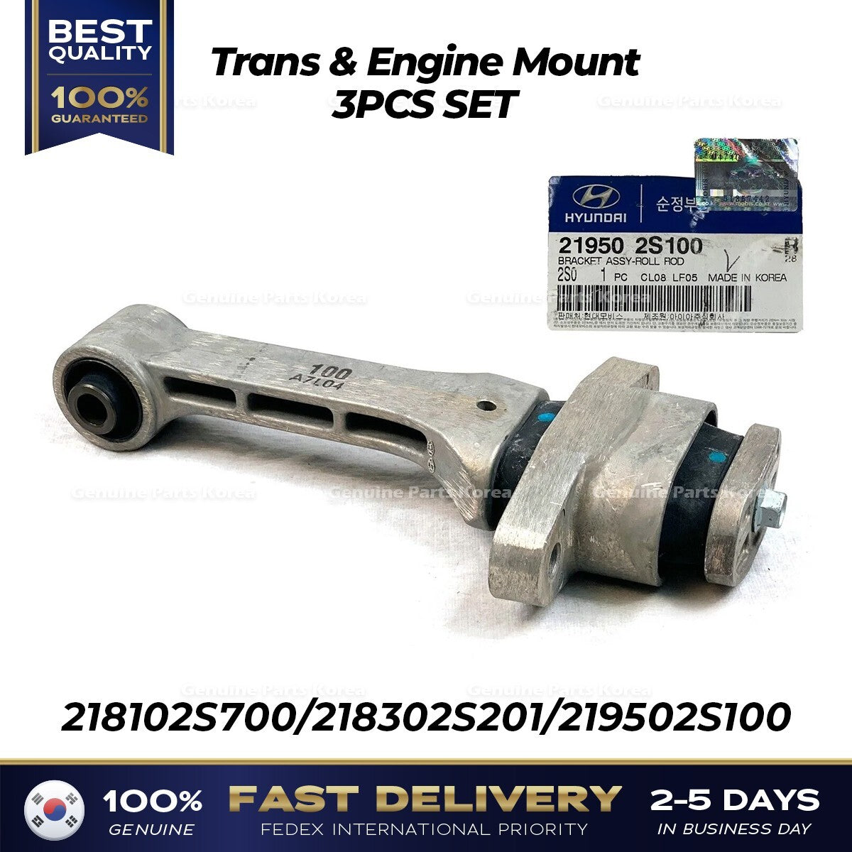 Genuine Trans & Engine Mount 3PCS SET for Hyundai Tucson Kia Sportage