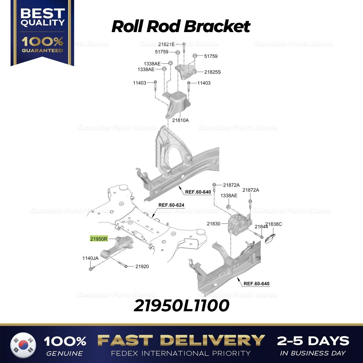 Genuine Roll Rod Bracket 21950L1100 for Hyundai Sonata