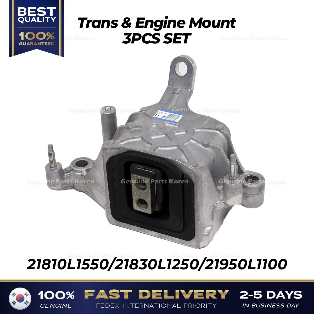 Genuine Trans & Engine Mount 3PCS SET for Hyundai Sonata