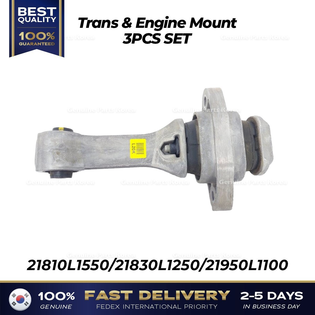Genuine Trans & Engine Mount 3PCS SET for Hyundai Sonata