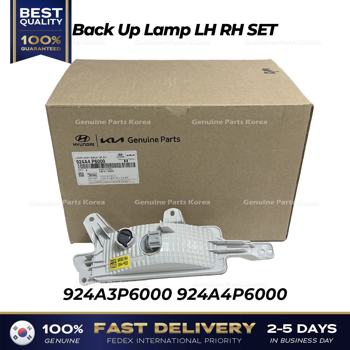 Genuine Back Up Lamp LH RH SET 924A3P6000 924A4P6000 for Hyundai Santa Fe MX5