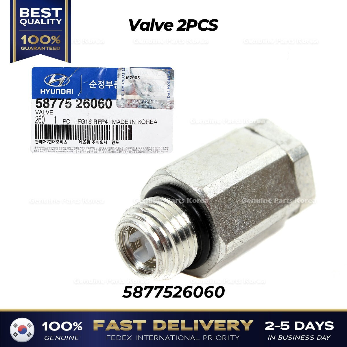 Genuine Valve 2PCS 5877526060 for Hyundai Santa Fe