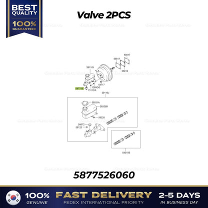 Genuine Valve 2PCS 5877526060 for Hyundai Santa Fe