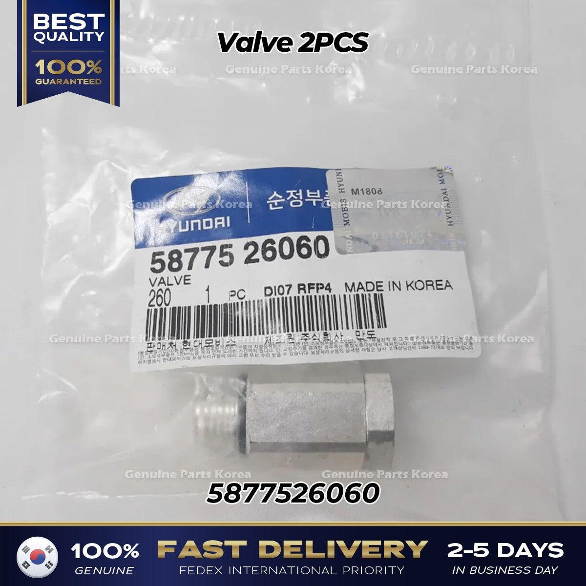 Genuine Valve 2PCS 5877526060 for Hyundai Santa Fe