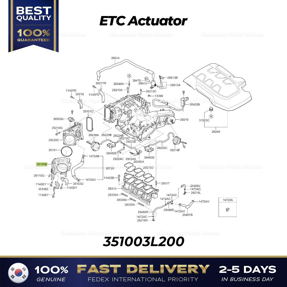 Genuine ETC Actuator 351003L200 for Hyundai Genesis G80
