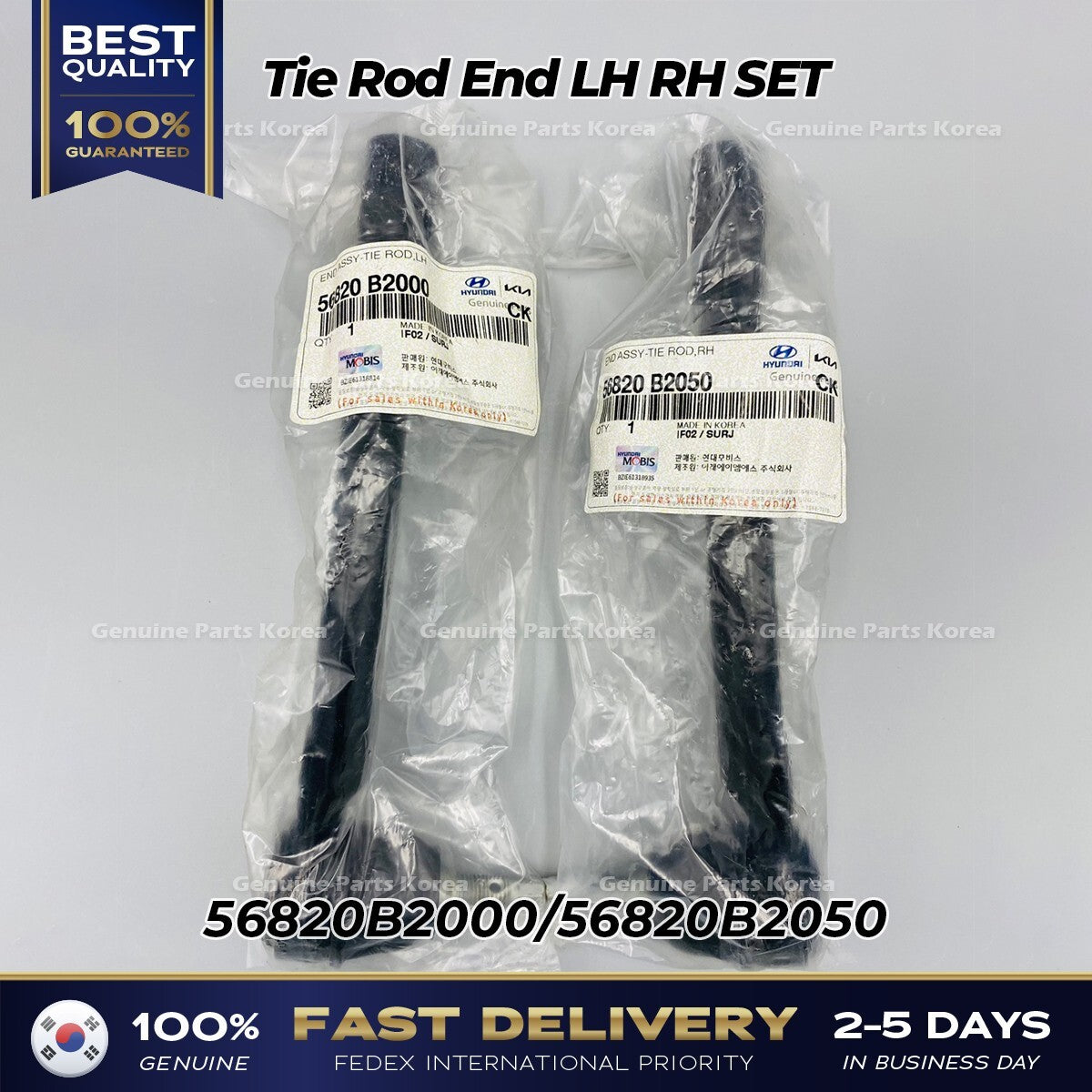 Genuine Tie Rod End LH RH SET 56820B2000 56820B2050 for Hyundai Kia