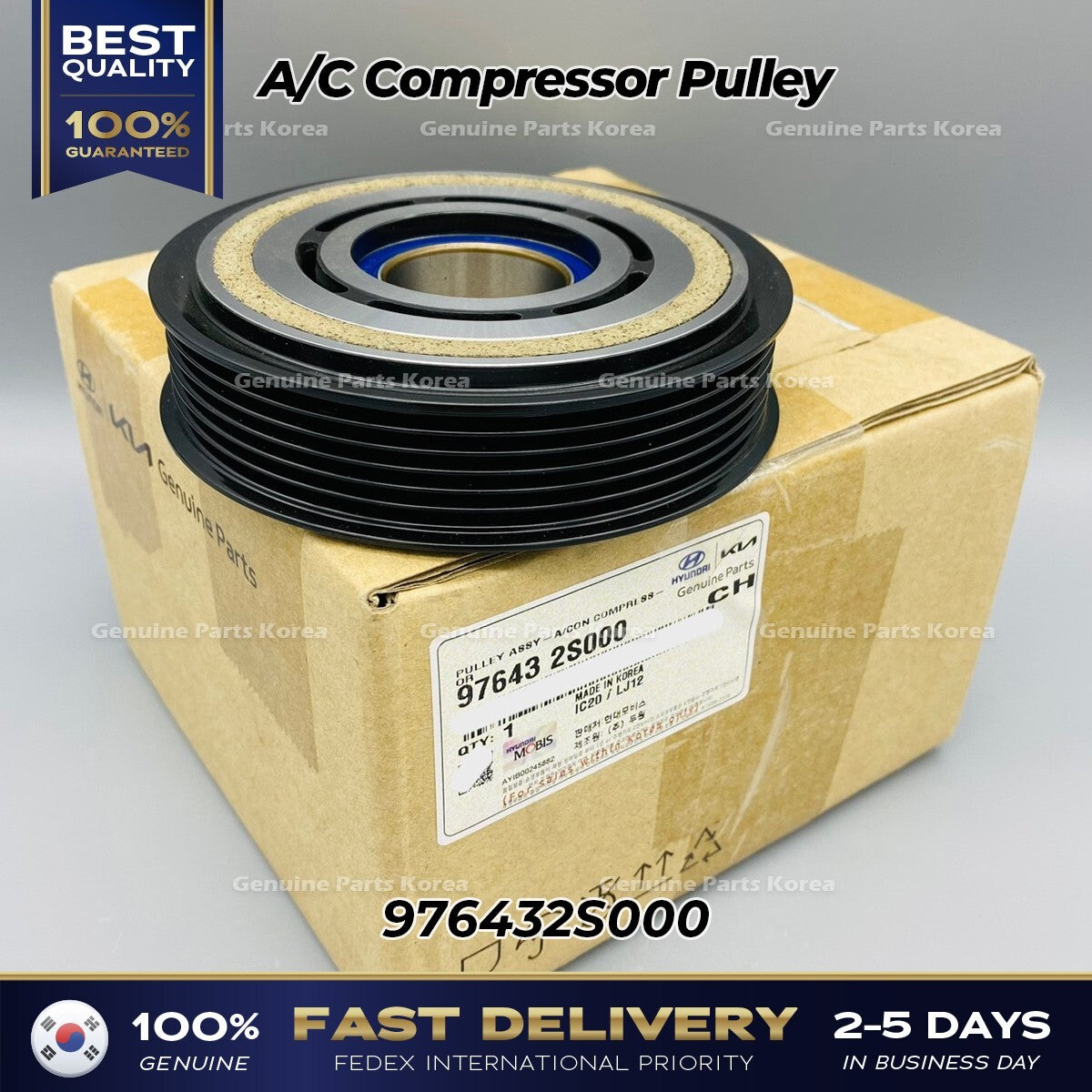 Genuine A/C Compressor Pulley 976432S000 for Hyundai Tuscon Kia Sorento