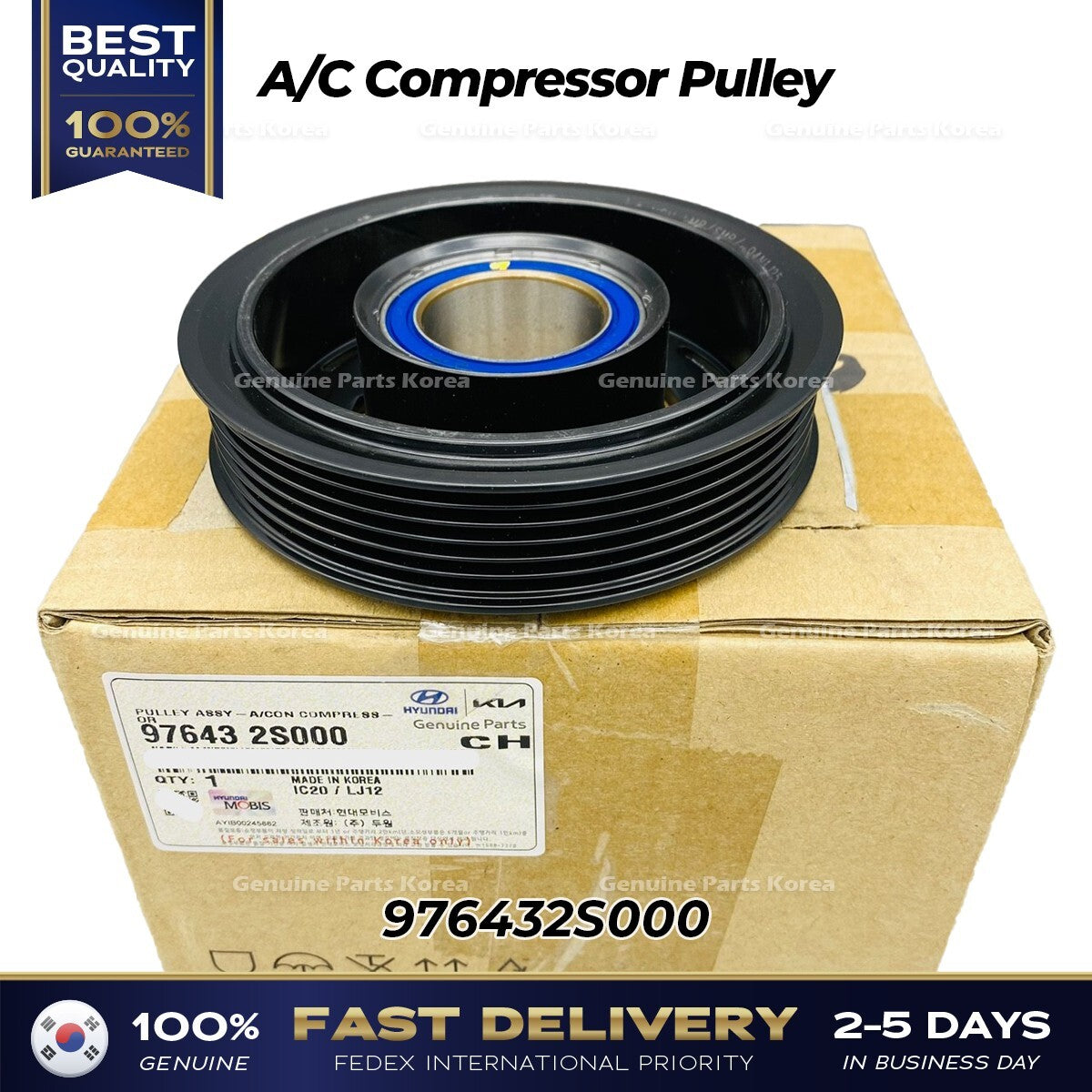 Genuine A/C Compressor Pulley 976432S000 for Hyundai Tuscon Kia Sorento