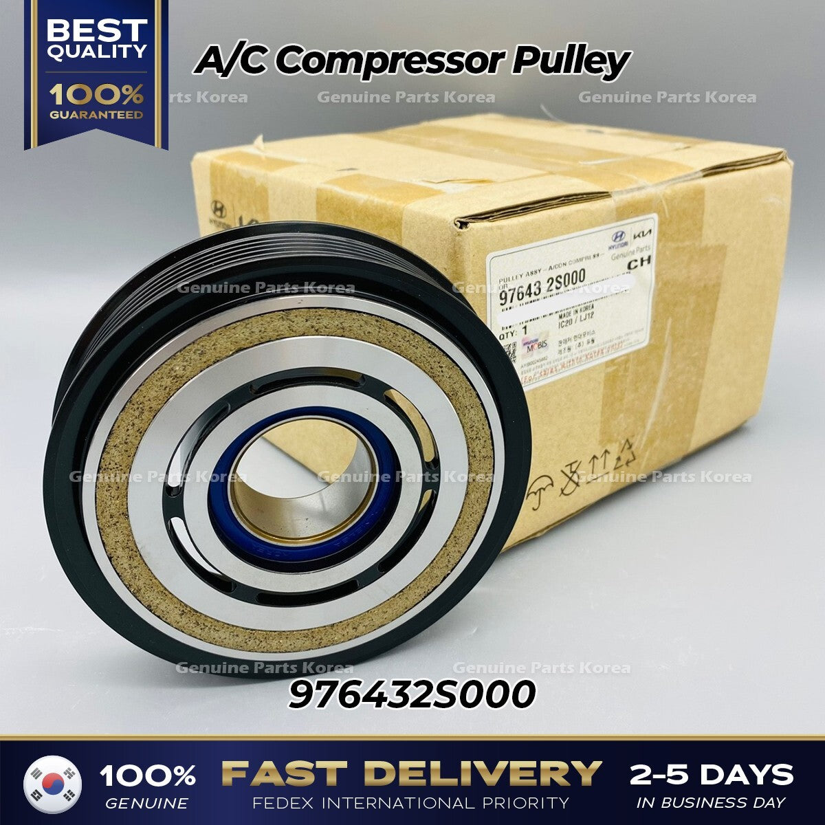 Genuine A/C Compressor Pulley 976432S000 for Hyundai Tuscon Kia Sorento