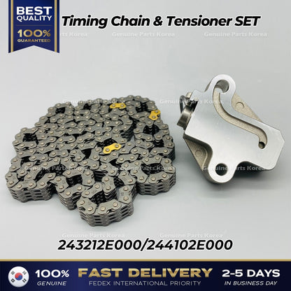 Genuine Timing Chain & Tensioner SET 243212E000 244102E000 for Hyundai Kia