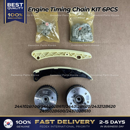 Genuine Engine Timing Chain KIT 6PCS for Hyundai Accent Veloster Kia Forte
