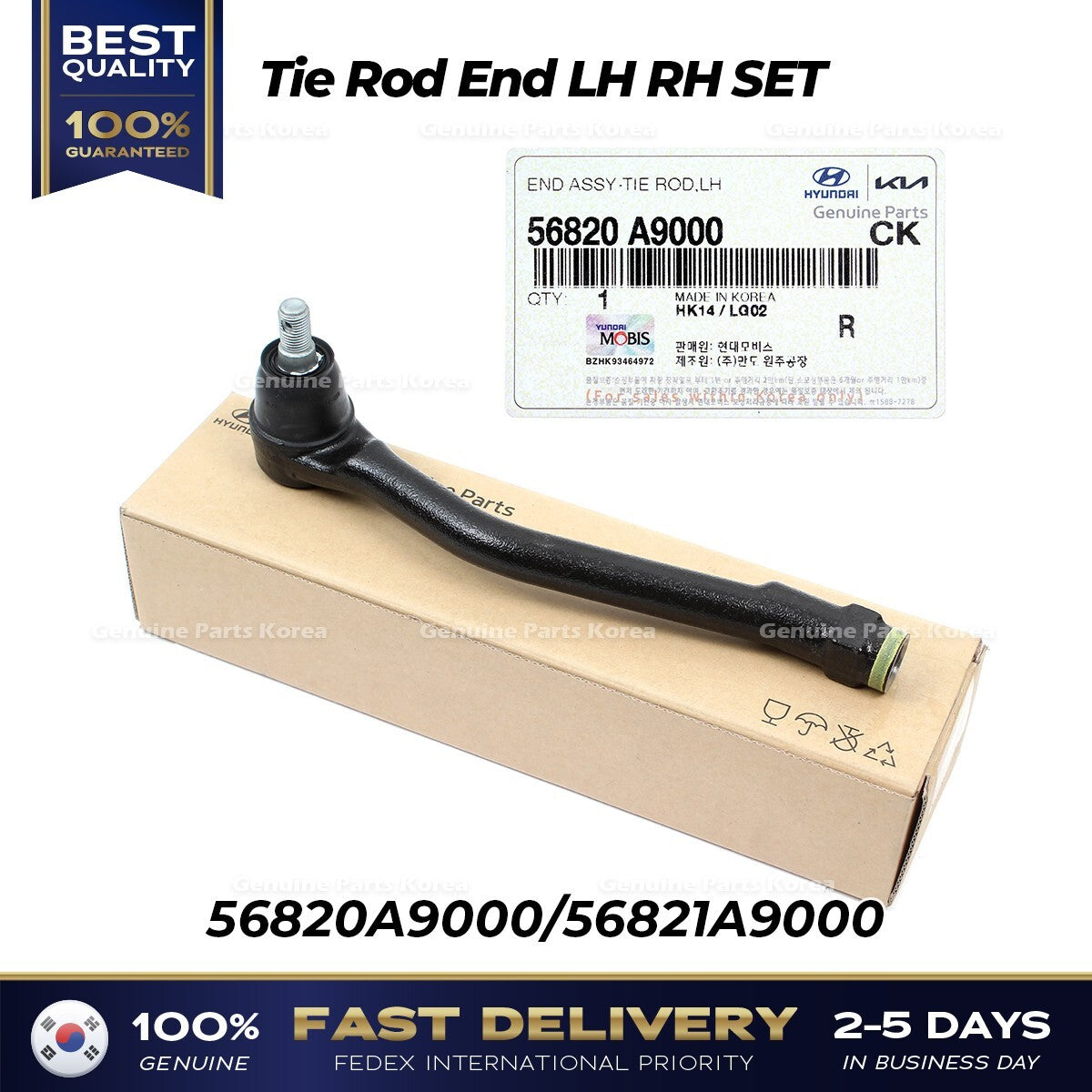 Genuine Tie Rod End LH RH SET 56820A9000 56821A9000 for Kia Sedona