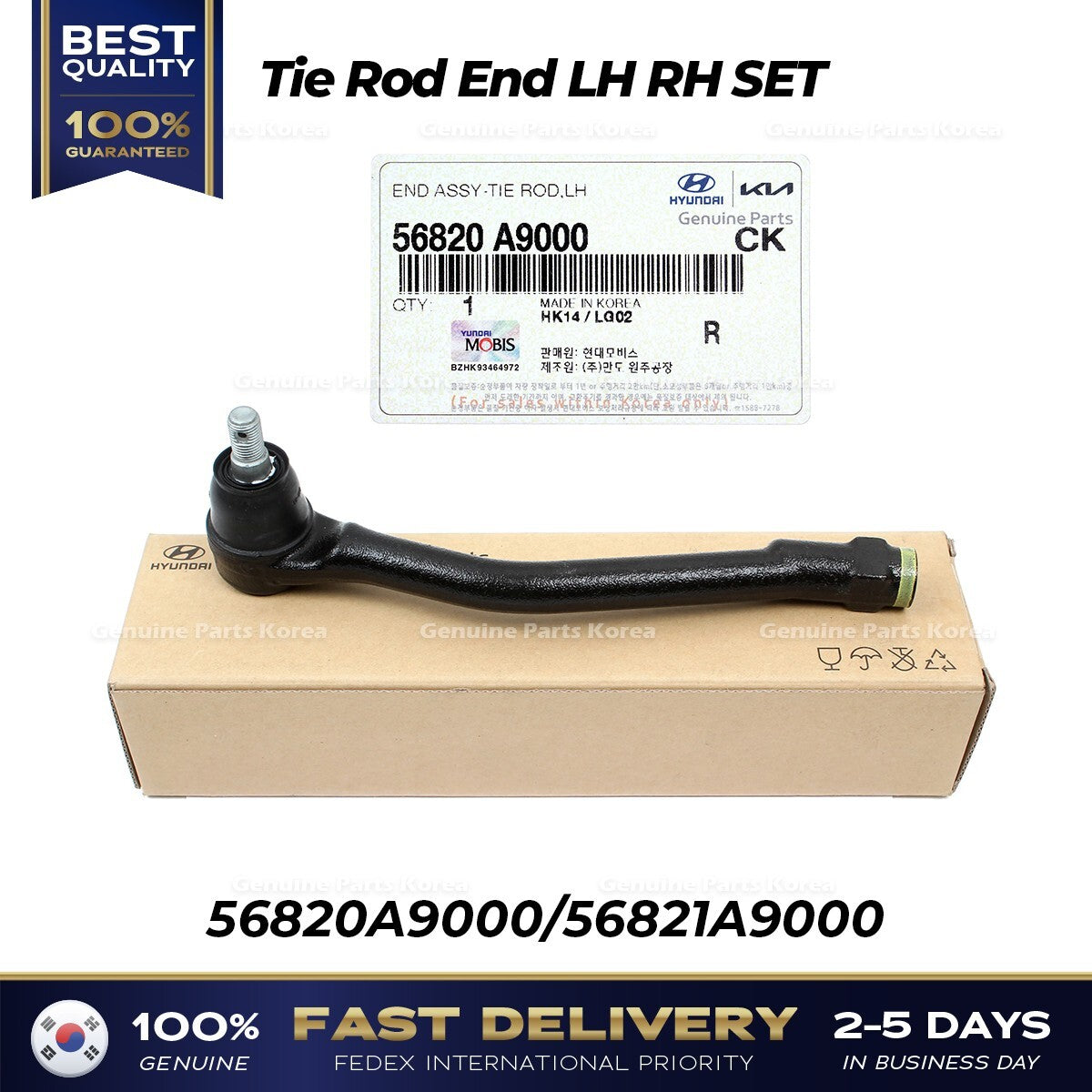 Genuine Tie Rod End LH RH SET 56820A9000 56821A9000 for Kia Sedona