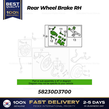 Genuine Rear Wheel Brake RH 58230D3700 for Kia Sportage