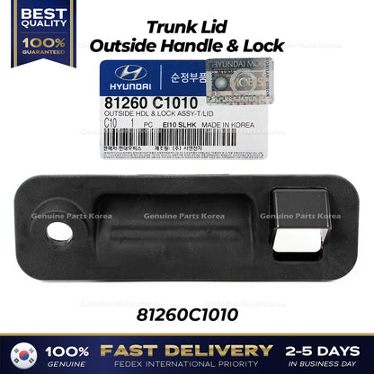 Genuine Trunk Lid Outside Handle & Lock 81260C1010 for Hyundai Sonata