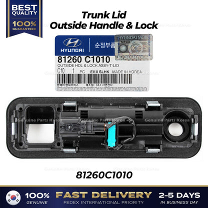 Genuine Trunk Lid Outside Handle & Lock 81260C1010 for Hyundai Sonata