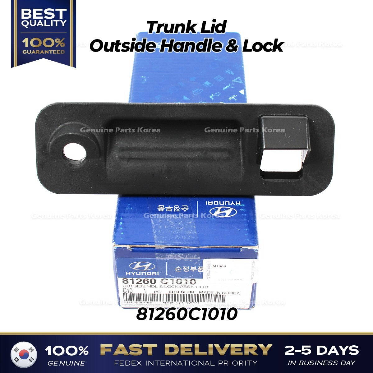 Genuine Trunk Lid Outside Handle & Lock 81260C1010 for Hyundai Sonata