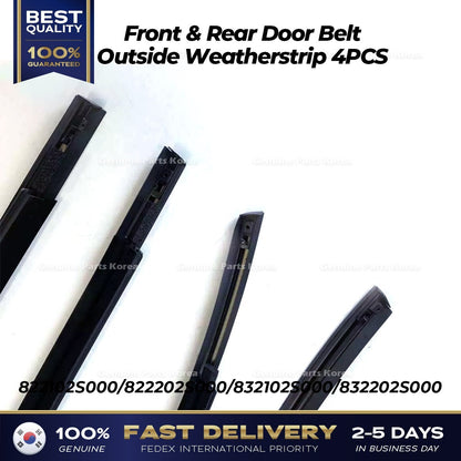 Genuine Front & Rear Door Belt Outside Weatherstrip 4PCS for Hyundai Tuscon