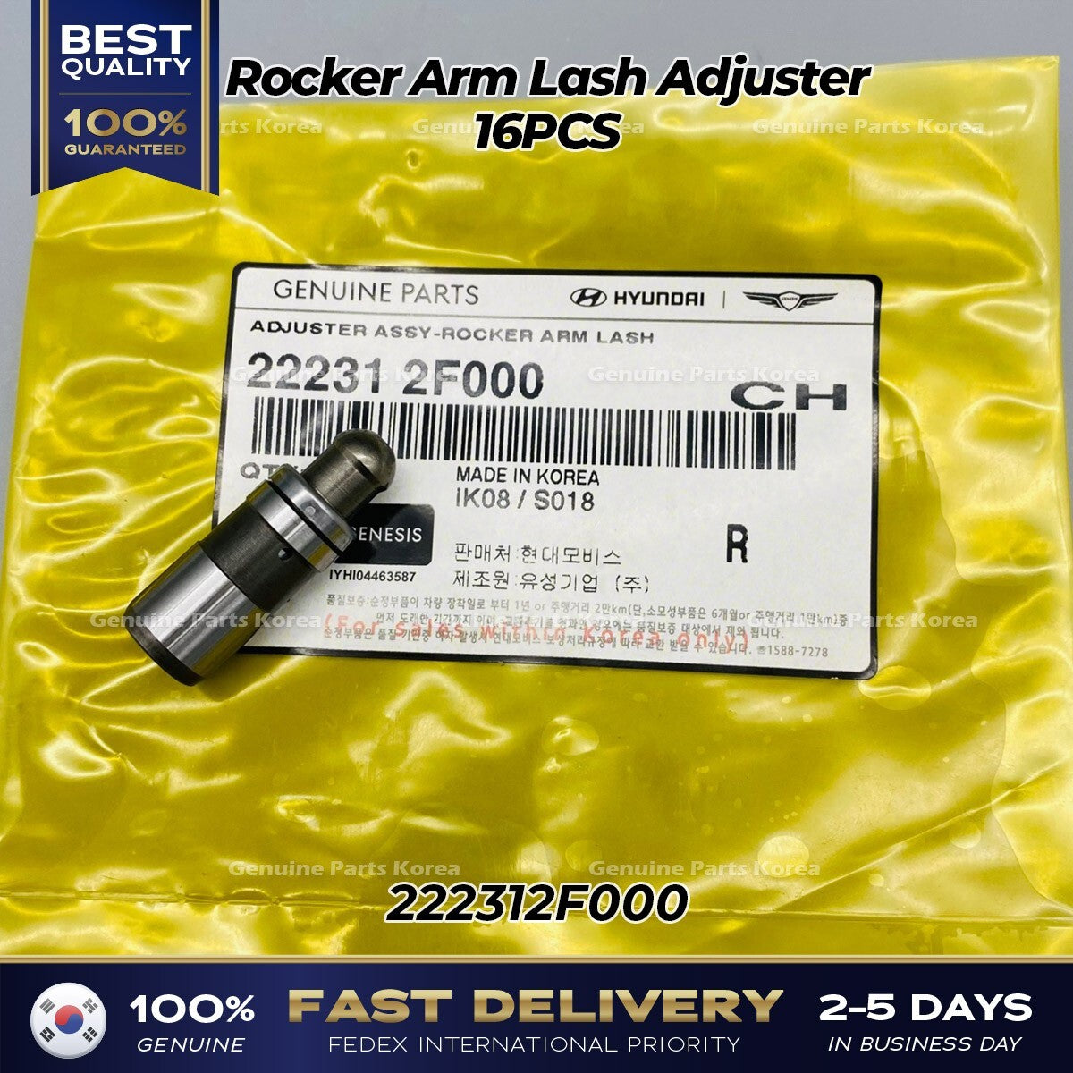 Genuine Rocker Arm Lash Adjuster 16PCS 222312F000 for Hyundai Kia