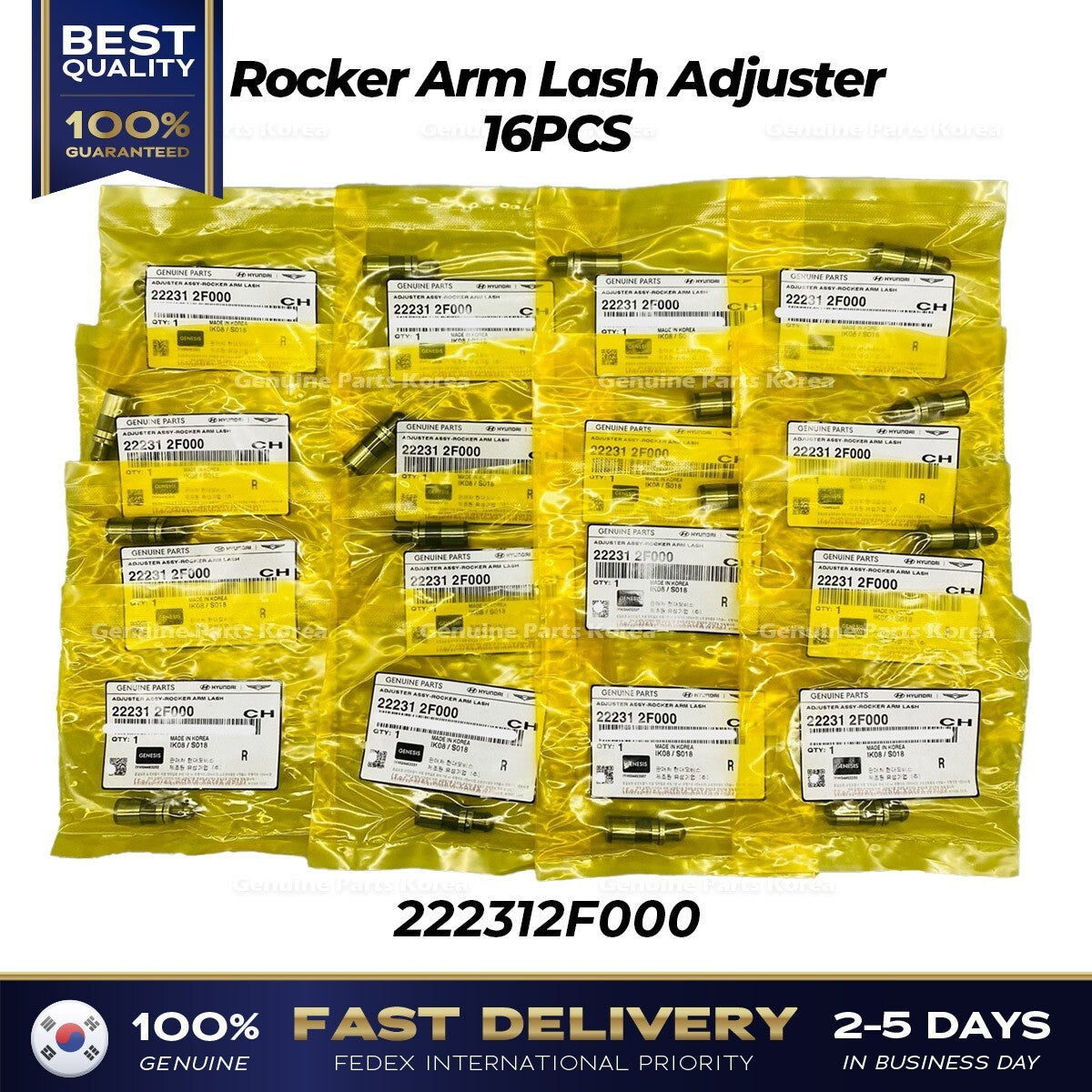 Genuine Rocker Arm Lash Adjuster 16PCS 222312F000 for Hyundai Kia