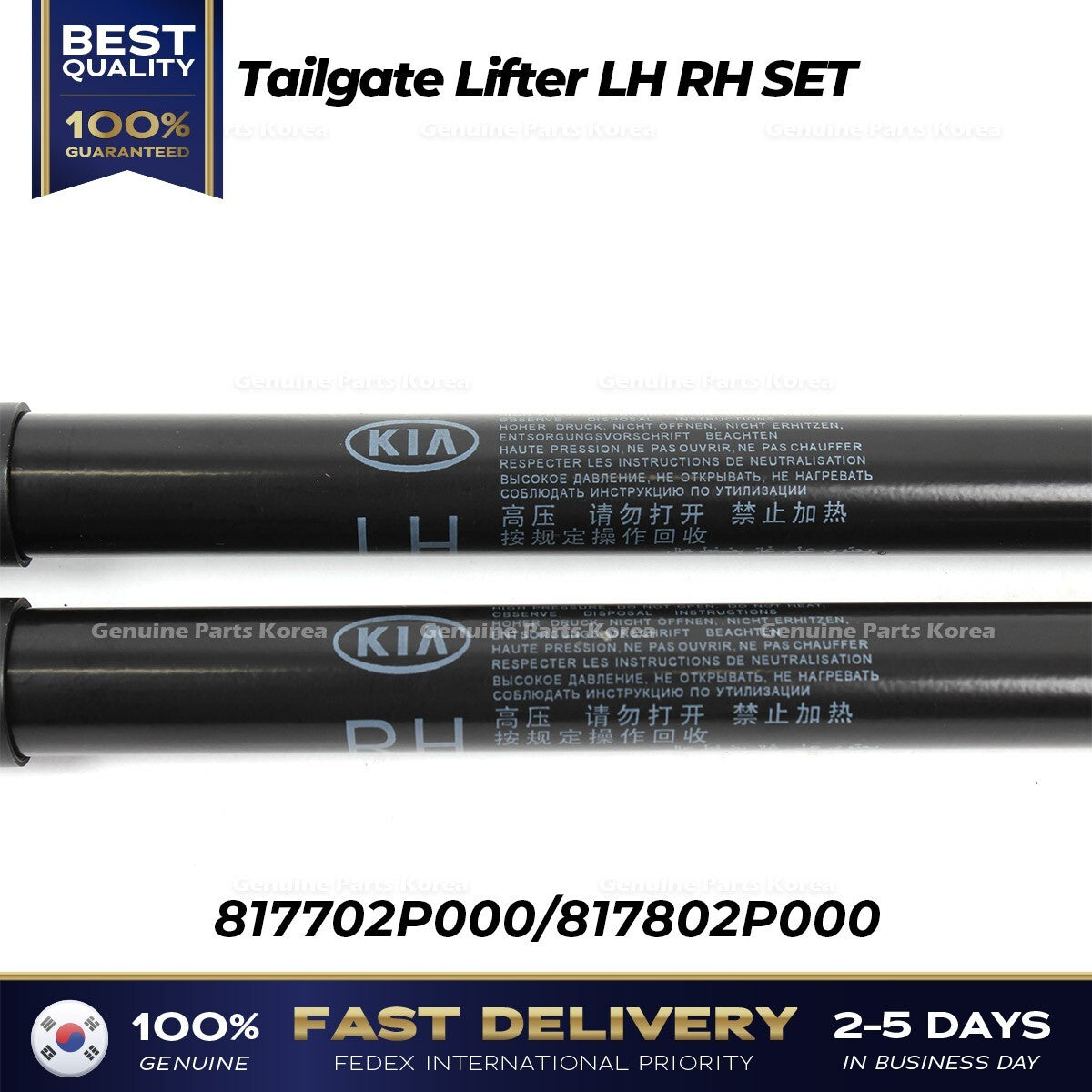 Genuine Tailgate Lifter LH RH SET 817702P000 817802P000 for Kia Sorento