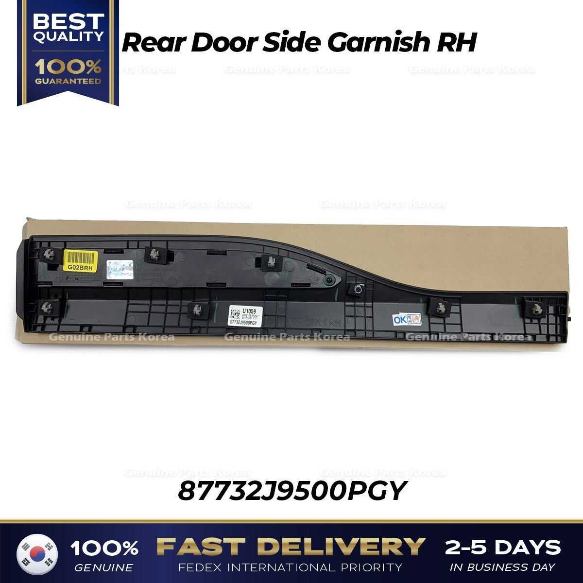 Genuine Rear Door Side Garnish RH 87732J9500PGY for Hyundai Kona