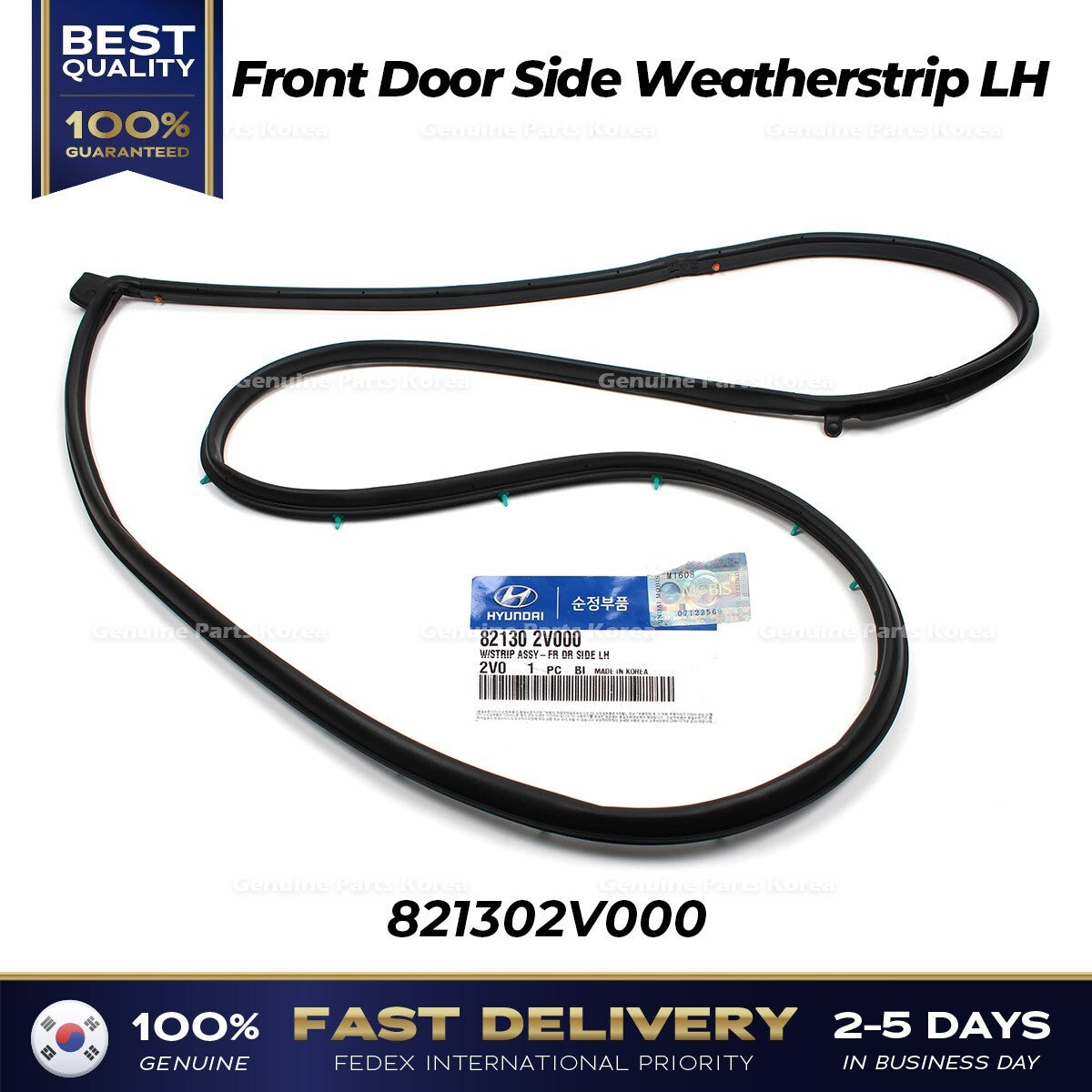 Genuine Front Door Side Weatherstrip LH 821302V000 for Hyundai Veloster