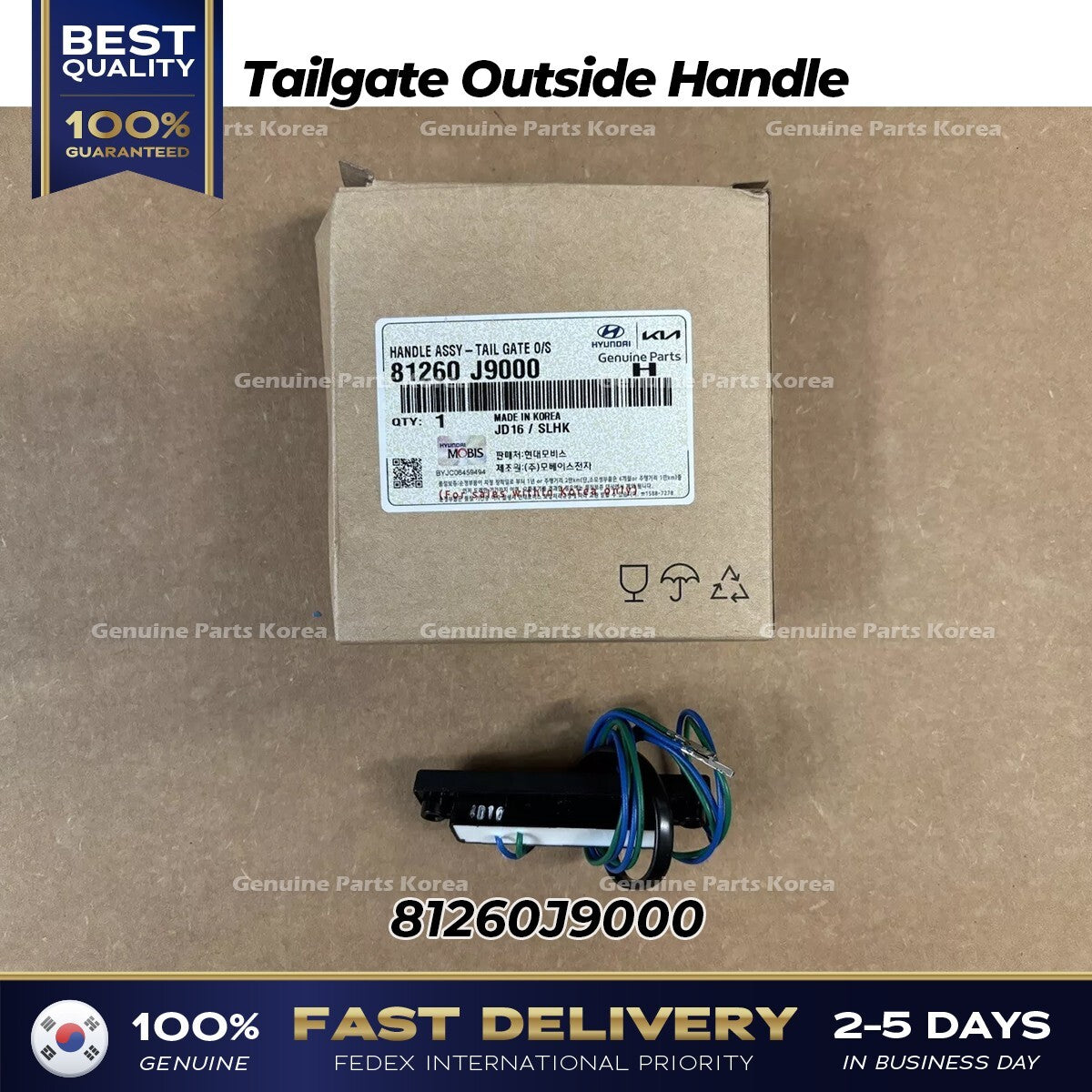 Genuine Tailgate Outside Handle 81260J9000 for Hyundai Kona