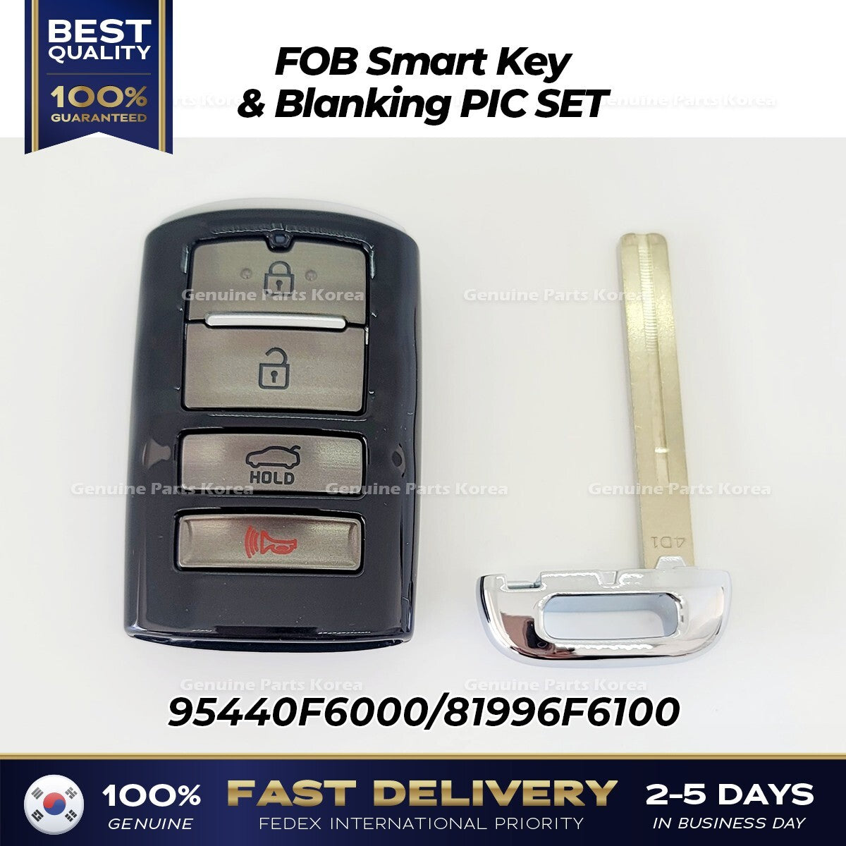 Genuine FOB Smart Key & Blanking PIC SET 95440F6000 for Kia Cadenza