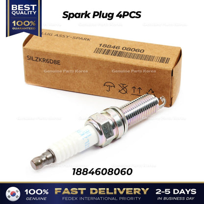Genuine Spark Plug 4PCS 1884608060 for Hyundai Veloster Kia Forte
