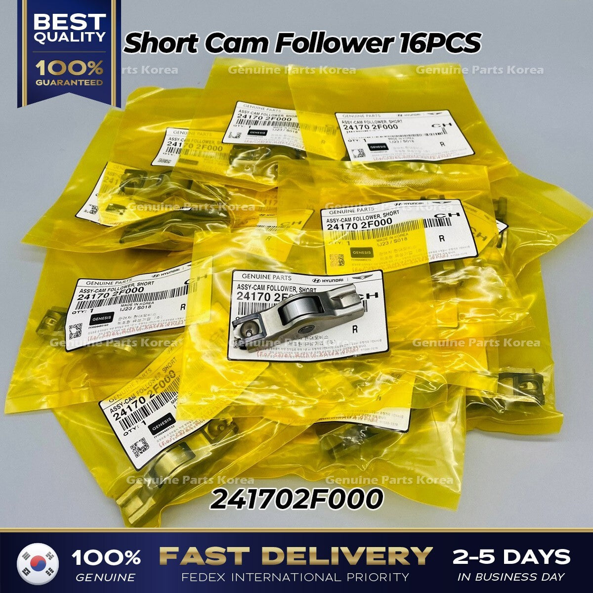 Genuine Short Cam Follower 16PCS 241702F000 for Hyundai Kia