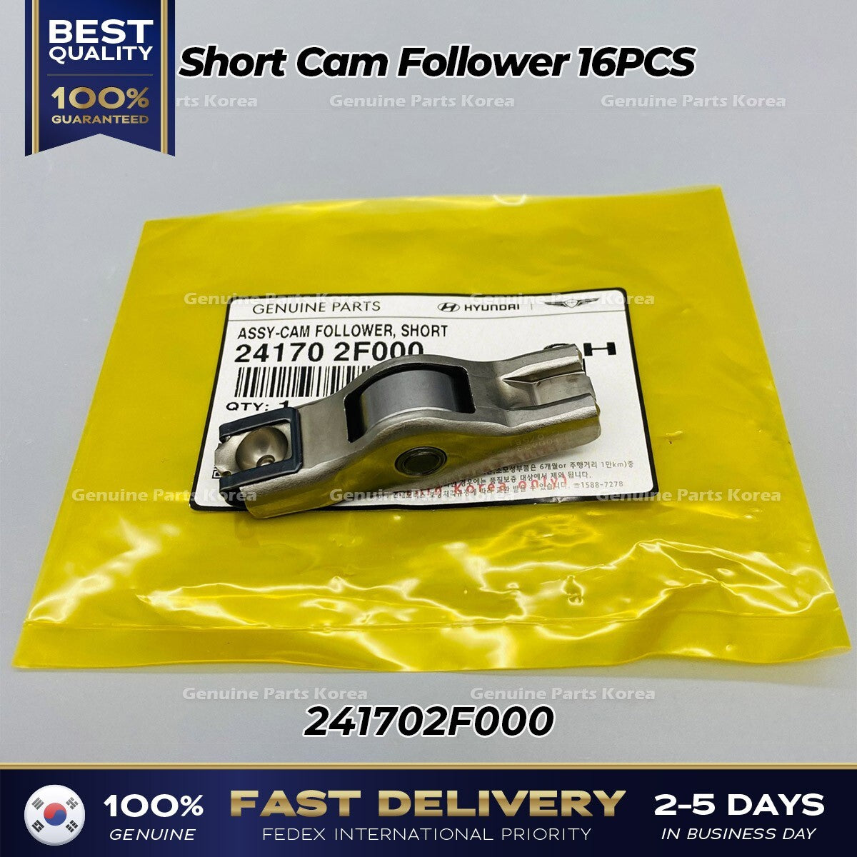 Genuine Short Cam Follower 16PCS 241702F000 for Hyundai Kia