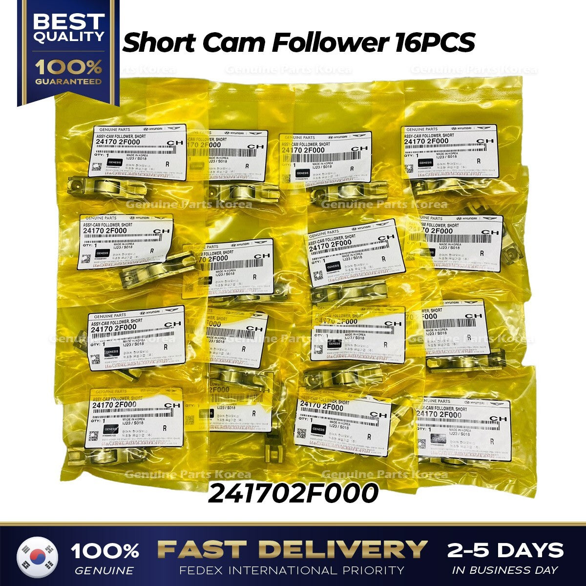 Genuine Short Cam Follower 16PCS 241702F000 for Hyundai Kia
