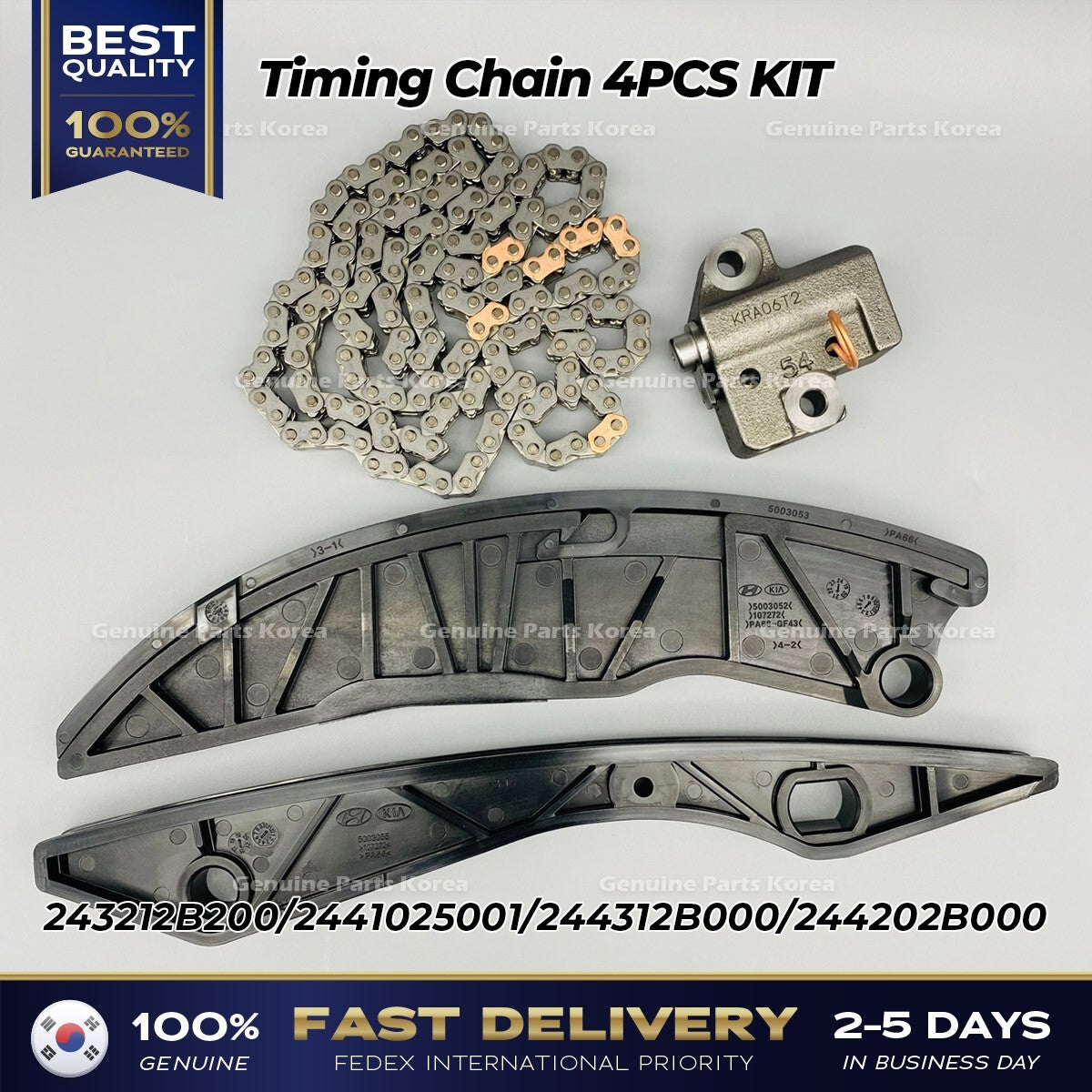 Genuine Timing Chain 4PCS KIT for Hyundai Accent Elantra Kia Rio Forte