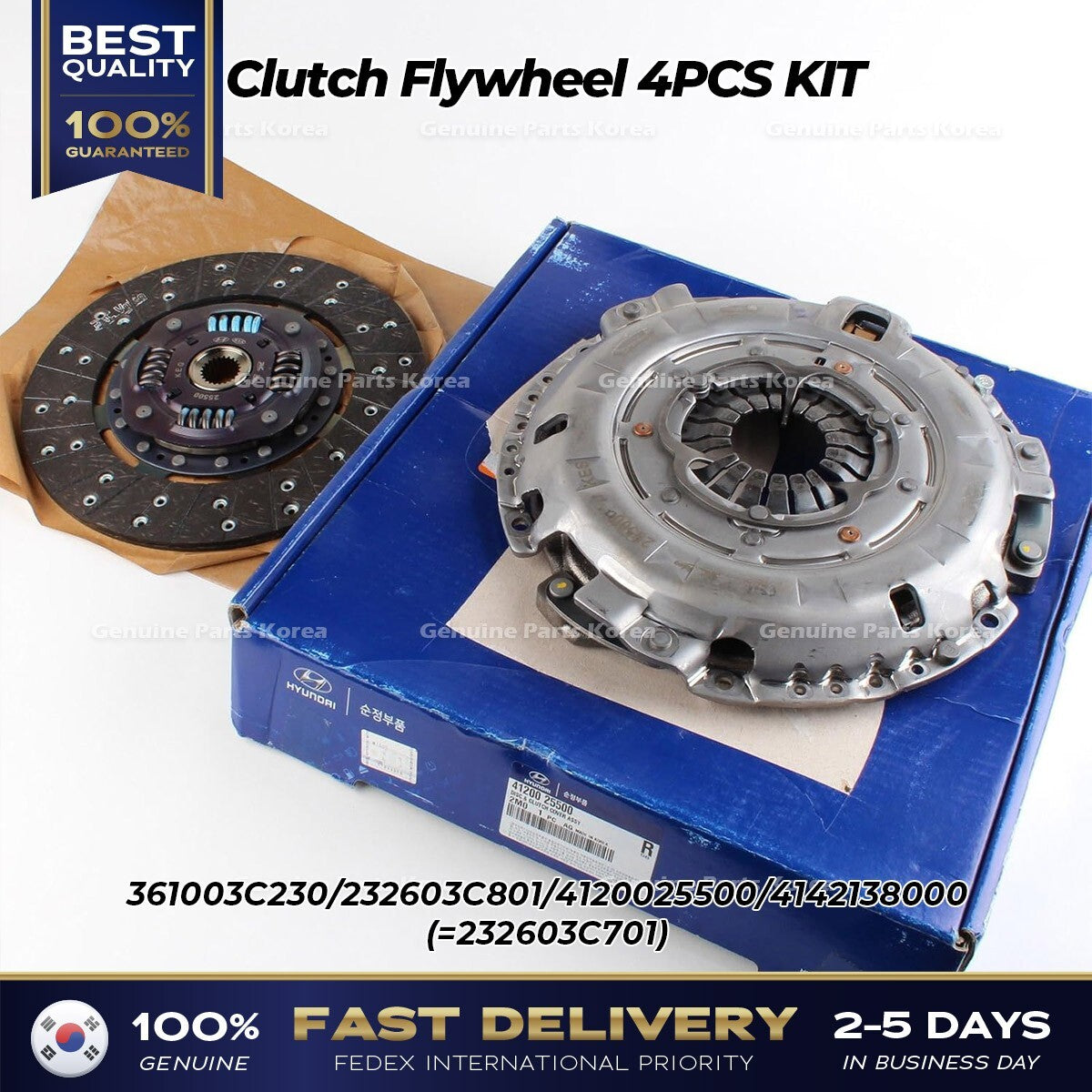 Genuine Clutch Flywheel 4PCS KIT 232603C801 for Hyundai Genesis Coupe