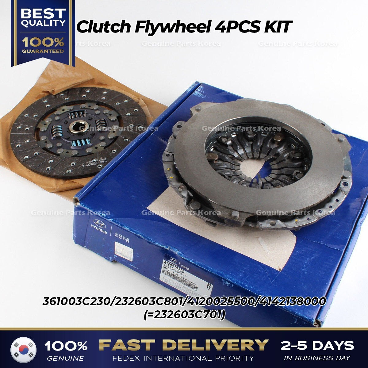 Genuine Clutch Flywheel 4PCS KIT 232603C801 for Hyundai Genesis Coupe