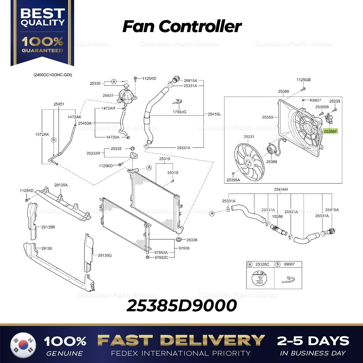 Genuine Fan Controller 25385D9000 for Kia Seltos Sportage