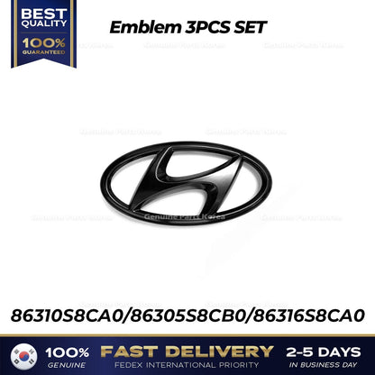 Genuine Emblem 3PCS SET for Hyundai Palisade LX2 Black edition