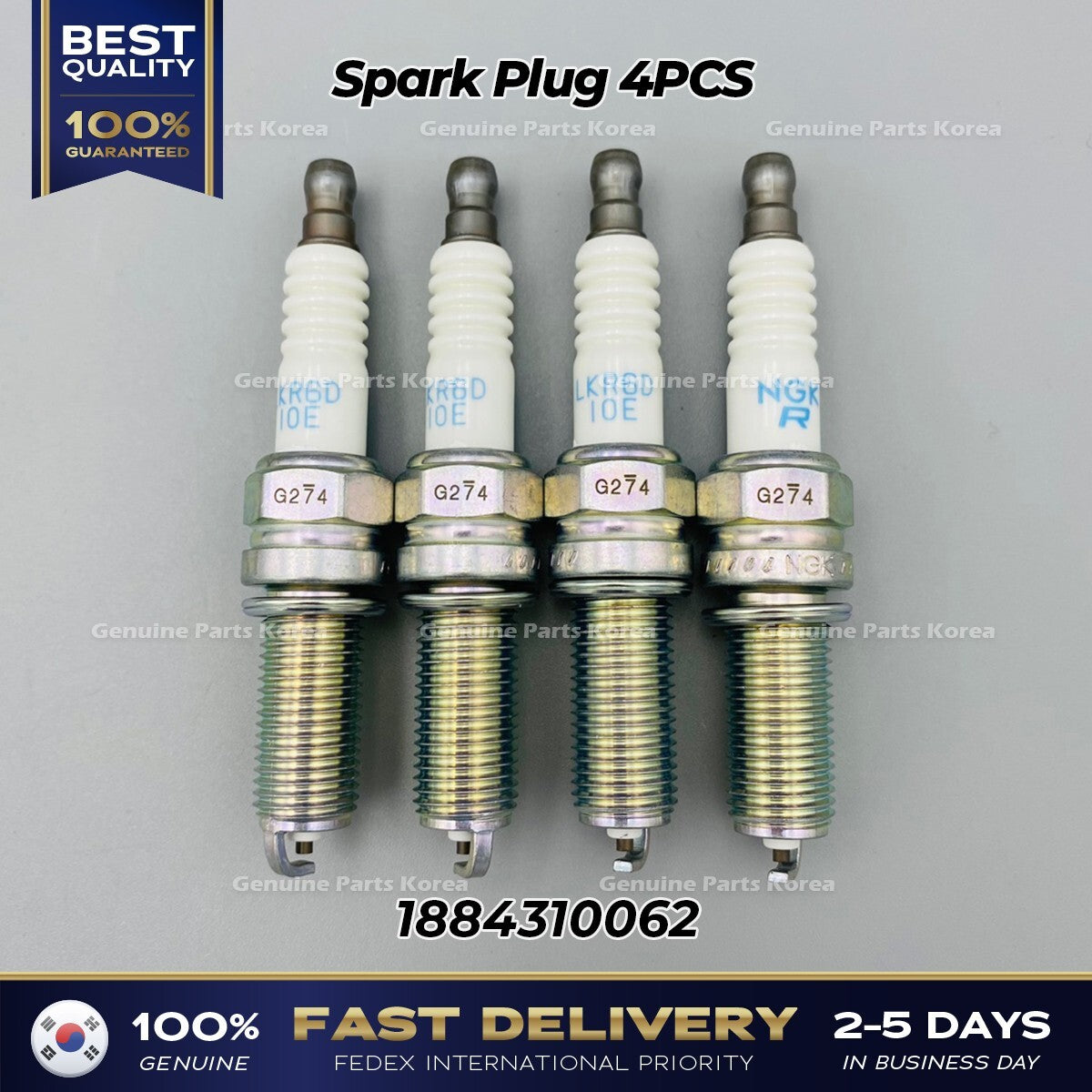 Genuine Spark Plug 4PCS 1884310062 for Hyundai Accent Kia Rio