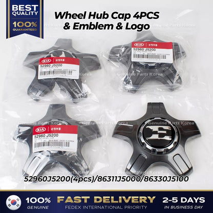 Genuine Wheel Hub Cap 4PCS & Emblem & Logo for Kia Stinger