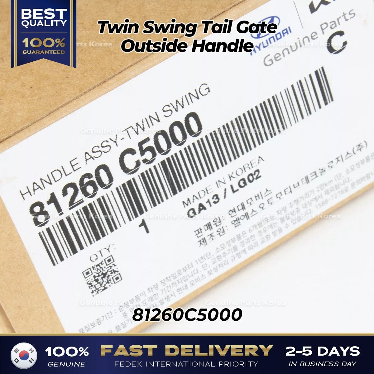 Genuine Twin Swing Tail Gate Outside Handle 81260C5000 for Kia Sorento