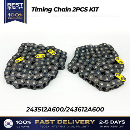 Genuine Timing Chain 2PCS KIT 243512/243612A600 for Hyundai Accent Kia Soul